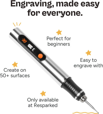 Engraving Pen :Beginner Friendly-Rechargeable-Free 30 Bits &Mastery Guide